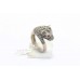 Sterling silver 925 Women's Marcasite stone cougar wild cat ring size 16
